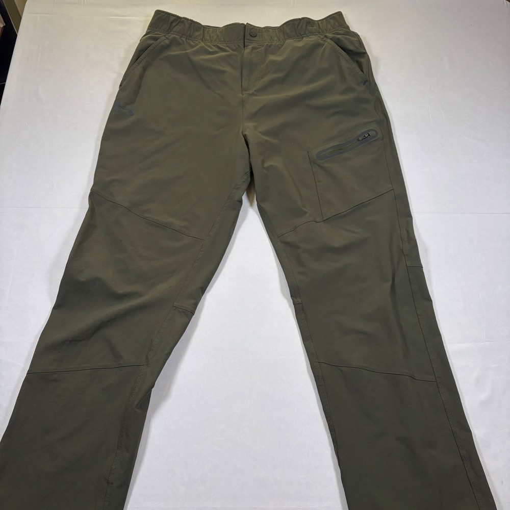 Under Armour Mens XL Loose Fit Tactical Cargo Pants Olive Green Stretch Hiking